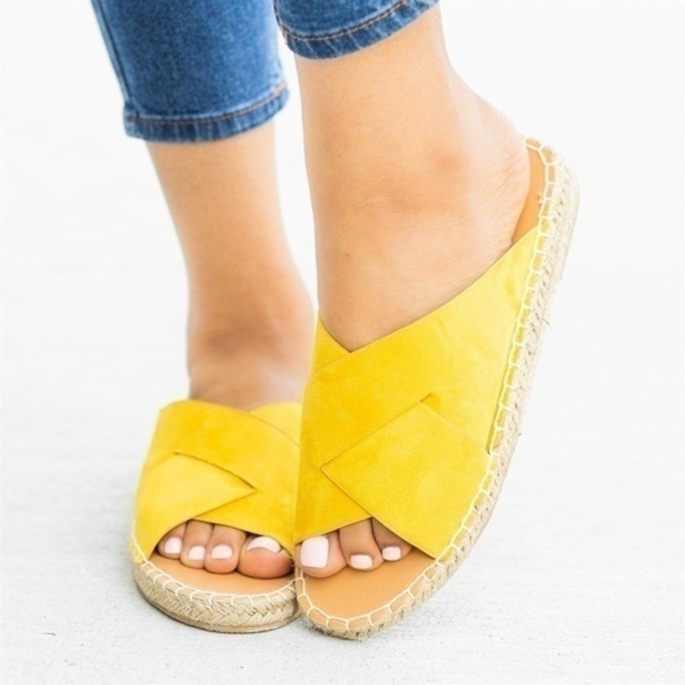 🌖 Qupid Elmore Yellow Espadrilles Sandals